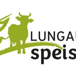 Logo Lungauer Speis mit grüner Kuh und Tanne, regionale Lebensmittel und Fleischspezialitäten Lungau